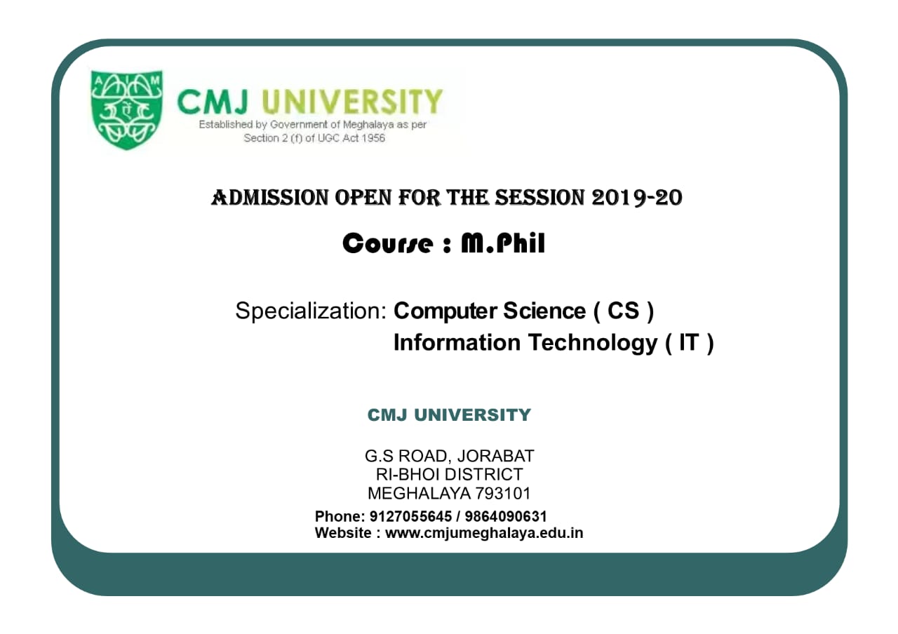 cmj university phd guide list